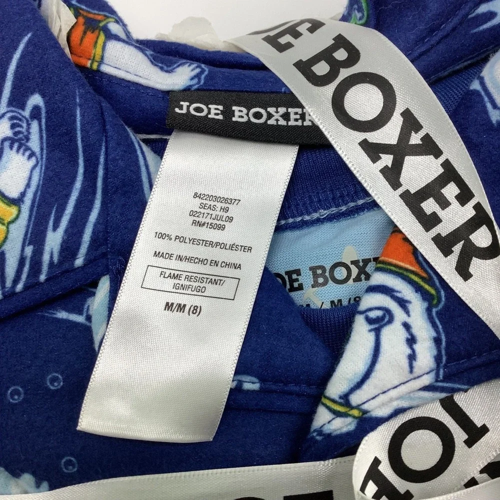 Joe‎ Boxer 3 Piece Blue Polar Bear Fleece Pajama Set Boys Medium 8 Button Up Top